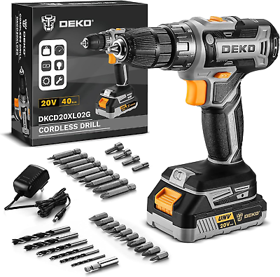 #ad DEKO PRO 20V Cordless Drill Set with Battery and Charger Electric Power Tool D $59.84