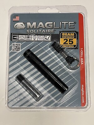 #ad Maglite Solitaire Flashlight. Beam 25 Mtr 2 Lmns 4hrs Wthr proof 1 Mtr Drop $12.59