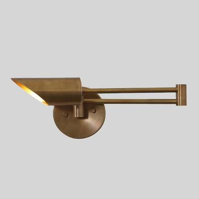 #ad Brass Articulated Arm Single Light Shade Pivot Brass Wall Lamp Beside Wall Sconc $187.06