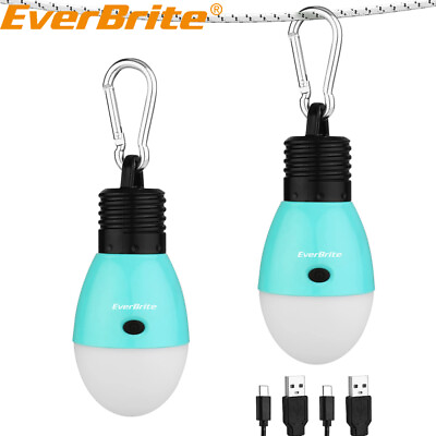 #ad EverBrite 2PACK Rechargeable Camping LED Bulb USB LED Tent Light 3 Lighting Mode $19.99
