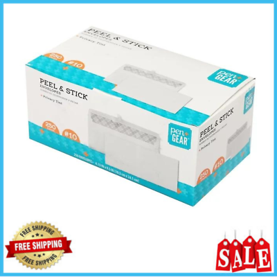 #ad Self Sealing Letter Envelopes 250 #10 Security Business Peel Strip White Mail $13.99