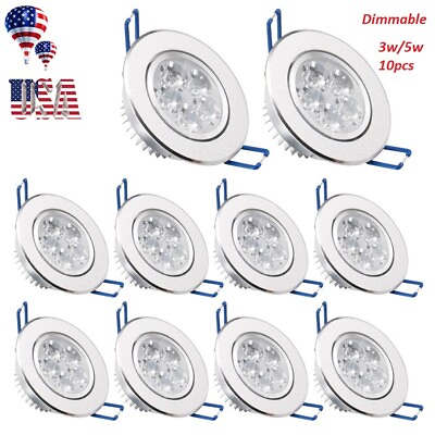 #ad 10PCS 3W 5W Dimmable LED Recessed Ceiling Light Downlight With Drivers 110V $42.99
