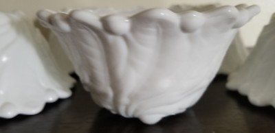 #ad Vintage Five 5 4.5quot; Dia White Milk Glass Footed Individual Bowls $40.00