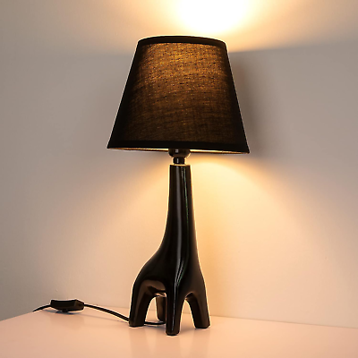 #ad Modern dinosaur Bedside Lamp for Bedroom Table Lamp Black Small Nightstand Lamp $69.34
