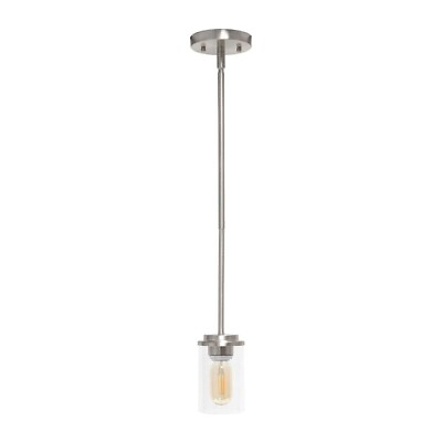 #ad 1 Light 5.75quot; Minimalist Industrial Farmhouse Adjustable Hanging Clear Cylinder $20.97