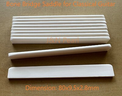 #ad 10pcs80x9.5x2.8mm Bone Bridge Saddle for 6 String Classical Guitar $9.99