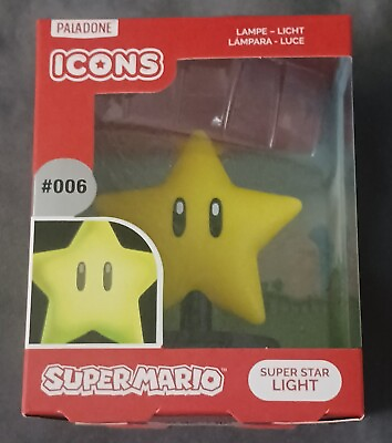 #ad Paladone Icons #006 Super Mario Super Star Light Super RARE UK Only Model $72.22