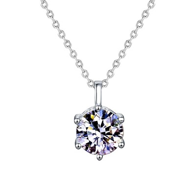 #ad 2ct Brilliant Certified Real Moissanite 8mm Diamond Necklace Valentine#x27;s gift $58.99