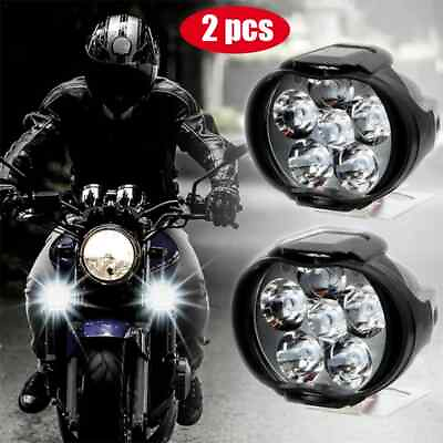 #ad 2Pc 6 LED Motorcycle Headlight Waterproof Super Bright Headlight Motorcycle Spot $18.00