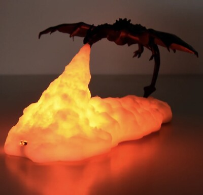 #ad 3D Printed USB LED Fire Breathing Dragon Night Lamps Home Decoration Gift Kids $29.99