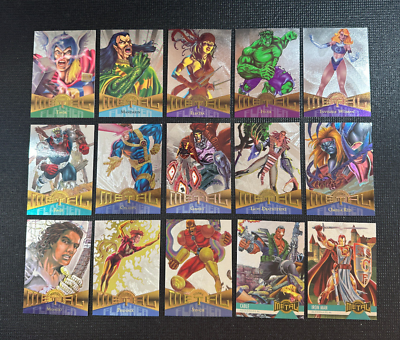 #ad 1995 Marvel Metal Silver Flashers Lot of 15 A $74.99