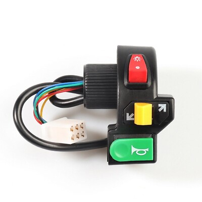 #ad Electric Bicycle Scooter E bike 3 In 1 Light Horn Turn Signal Switch Button PVC $7.66