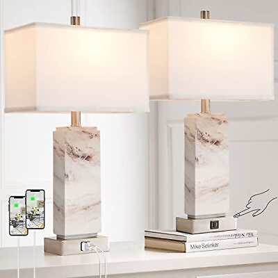 #ad #ad RORIANO Set of 2 Modern Table Lamps for Living Room 3 Way Touch Dimmable White $132.14