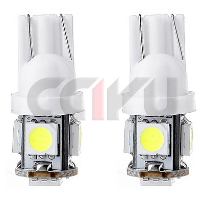 #ad 5Pcs Super White 5050SMD LED T10 W5W 194 168 Wedge License Plate Lights Bulbs $7.10