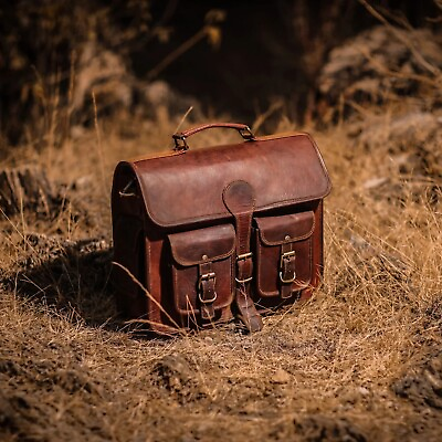 #ad Men#x27;s Shoulder Vintage Leather Messenger Laptop Bag Genuine Briefcase $66.00