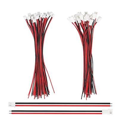 #ad 20 Pairs 22 Awg 2 Pin Jst Xh2.54 Connector Plug With Red Black Cable Wire Male F $20.67