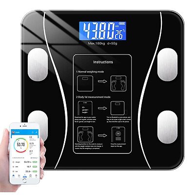 #ad Smart Weight Scale Body Digital Bathroom Scale BMI Bluetooth Body Fat Scale US $12.48