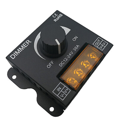 #ad Black DC 12V 24V 30A Led Switch Dimmer Controller For Led Strip Single Color $7.99