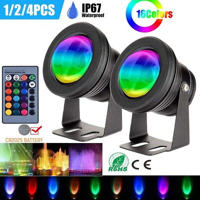 #ad Outdoor 10W LED Flood Light RGB Color Changing Underwater Lamp Spotlight Pool US $15.49
