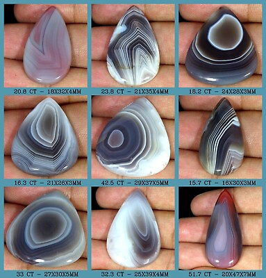 #ad Unheated African Botswana Agate Loose Gemstone Pear Cabochon Natural $6.50