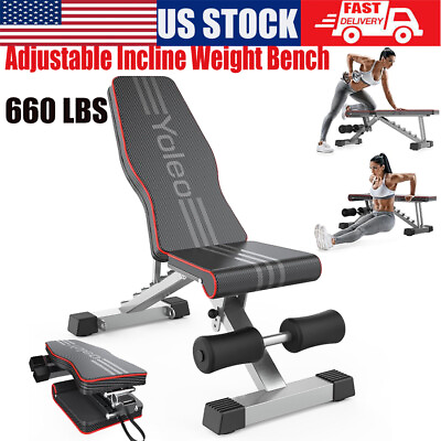 #ad Adjustable Bench Press Weight Bench Workout Gym Home Training Full Body Workout $79.99