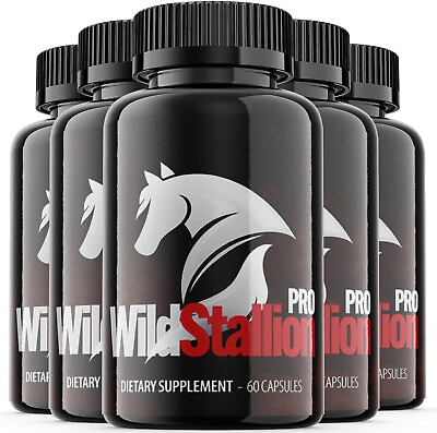 #ad 5 Pack Wild Stallion Pro Male Vitality Supplement Pills Vegan 300 Capsules $69.78