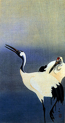 #ad Cranes 22x30 Japanese Print by Koson Japanese Ltd. Edition Asian Art Japan $120.00