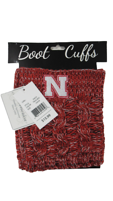 #ad New Nebraska Corn Huskers Cornhuskers Womens OSFA Red Knit Boot Cuffs $16 $8.01