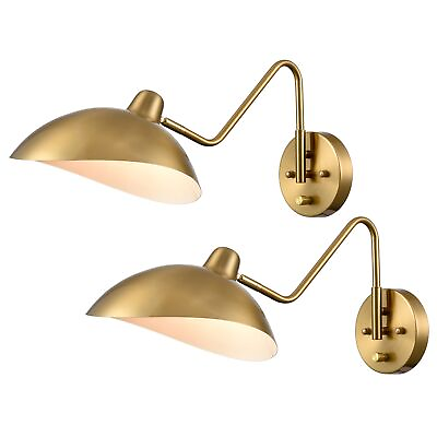 #ad Plug in Wall Sconce Gold Swing Arm Wall Sconce Brass Wall Lamp with on Off Sw... $203.69