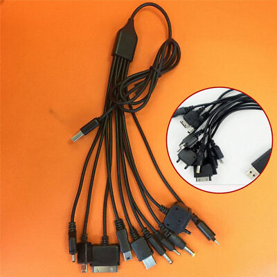 #ad USB Cell Phone Black Cable for 10in 1 USB Charger Universal Multi Function $5.83