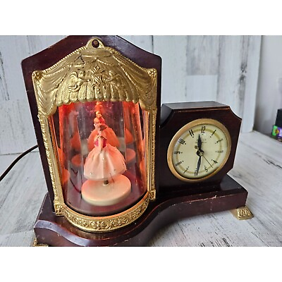 #ad United clock ballerina dancer light up animated vintage unique decor $131.18