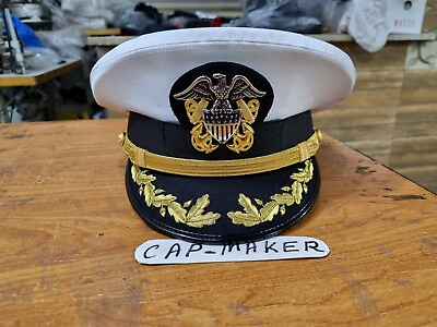 #ad Us Navy Officer Visor Cap US Navy Commander captain Rank Cap In All Sizes $45.60