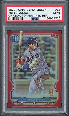 #ad 2020 Topps Gypssy Queen Pete Alonso #65 Chrome Box Topper 4 5 PSA Mint 9 POP 1 $140.00