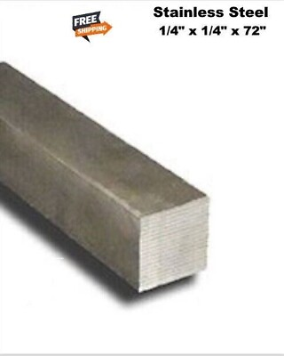 #ad 1 4quot; x 1 4quot; Square Stainless Steel Solid Bar Stock 304 6ft. Long $25.50