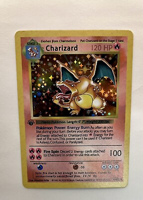 #ad Pokemon Charizard Shadowless Base Set Fan Art Gift Display $7.99