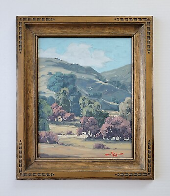 #ad California Listed Plein Air Landscape Oil Painting Antique Arts Crafts Frame $695.00