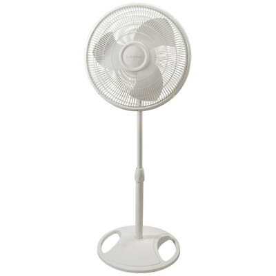 #ad 16quot; Oscillating Adjustable Pedestal Fan with 3 Speeds 47quot; H White $30.26