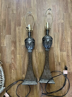 #ad #ad Pair of Plaster Table Lamps 27” tall $50.00