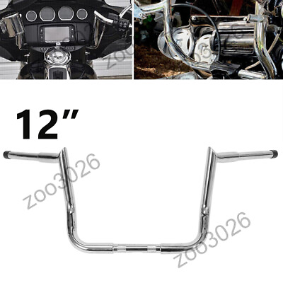 #ad 12quot; Silver Meat Hook Bar Ape Hangers Handlebar For Harley Bagger Touring $155.00