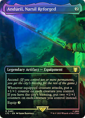 #ad MTG FOIL Anduril Narsil Reforged Borderless The Lord of the Rings Commander $4.69