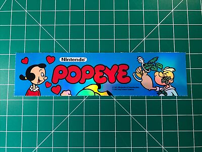 #ad Popeye Nintendo Arcade Marquee Sticker Decal 1.5x5.75” Holographic Glossy Vinyl $3.99
