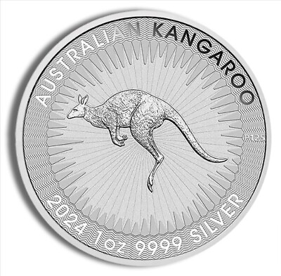 #ad 2024 1 oz Australian .9999 Fine Silver Kangaroo $1 Coin BU In Stock $35.48