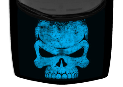 #ad Skull Abstract Grunge Distressed Blue Truck Vinyl Car Graphic Decal Hood Wrap US $215.68