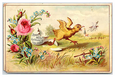 #ad 1880s HARDWARE STORE Butler Indiana Victorian card Easter anthropomorphic $7.99