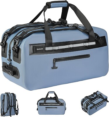 #ad 50L Waterproof Dry Duffle Bag Dry Backpack 840D TPU Heavy Duty Dry Blue $69.30