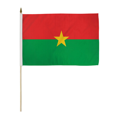 #ad 1 Dozen Burkina Faso Flags 12x18in Stick Flag Burkinabe Flag $26.95