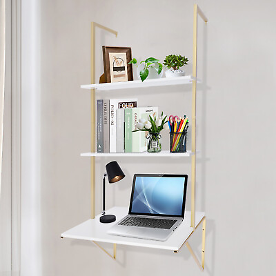 #ad Floating Modern Computer Desk Wall mounted Laptop Desk Sturdy Storage Table Desk $74.81