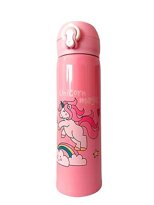 #ad Steel Unicorn Water Bottle for Girls Pink Colour 500 ML $24.40