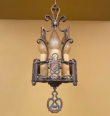 #ad #ad Vintage Lights 1920s Spanish Revival PAIR high quality foyer chandeliers $1540.00