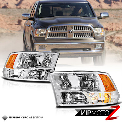 #ad For 09 22 Dodge Ram Factory Quad Style Chrome Housing Replacement Lamp Headlight $104.99